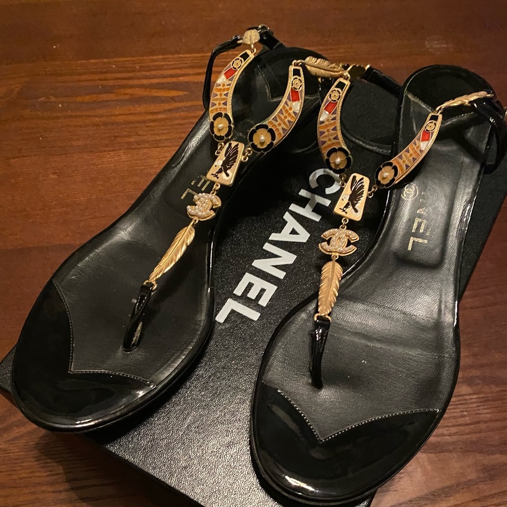 CHANEL JEWELED THONGS